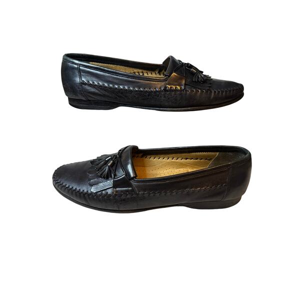 Santoni Kilt Tassel Loafers Men’s Size 11.5 D Black Leather Dress Shoes Italy main image 8